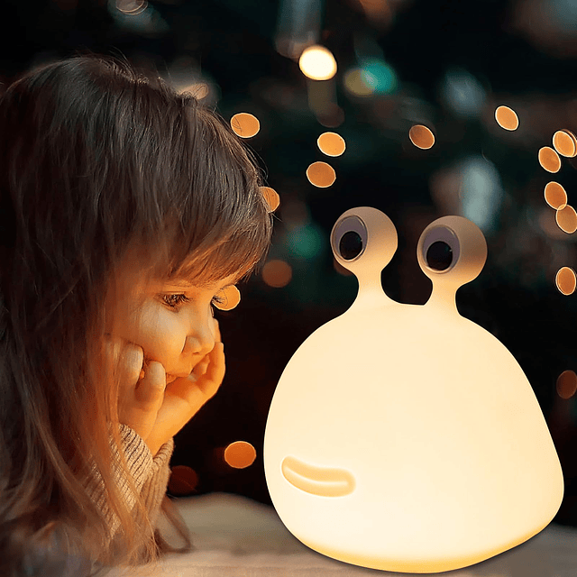 Linda babosa luz nocturna para niños, lámpara de silicona pa