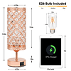 Lámpara de mesa de cristal, lámpara de control táctil de oro