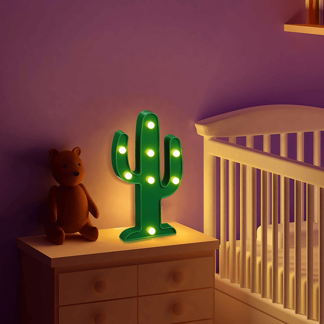 4 piezas de luz LED de cactus, decoración de fiesta mexicana