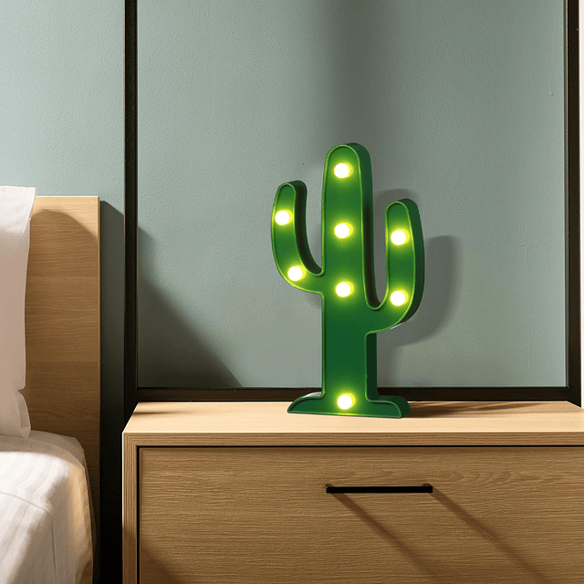 4 piezas de luz LED de cactus, decoración de fiesta mexicana