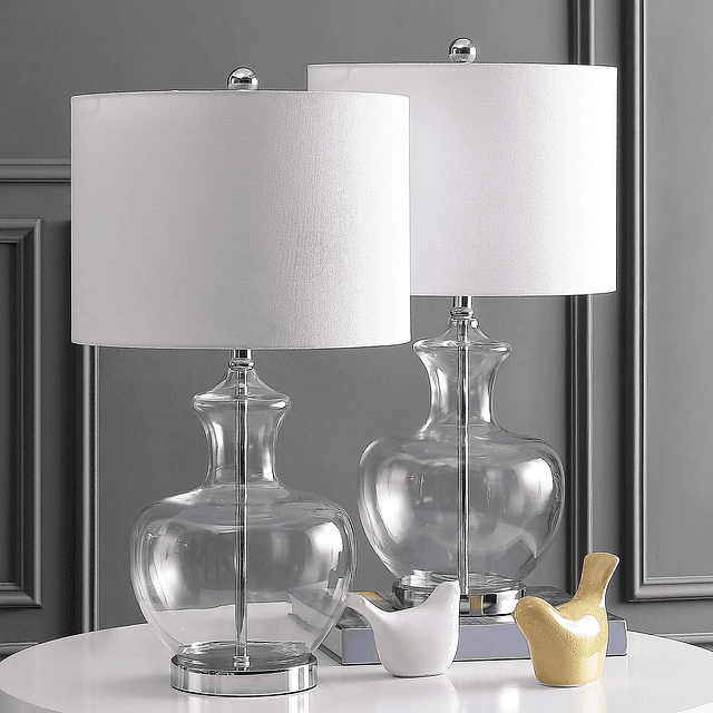 SAFAVIEH Lighting Collection Bilsor Clear/Chrome 25 pulgadas