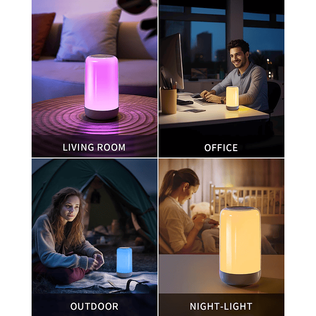 Lámpara de mesa moderna de color RGB, lámparas de juego LED