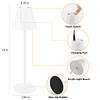 Lámpara de mesa LED inalámbrica de 5000 mAh, lámpara de escr