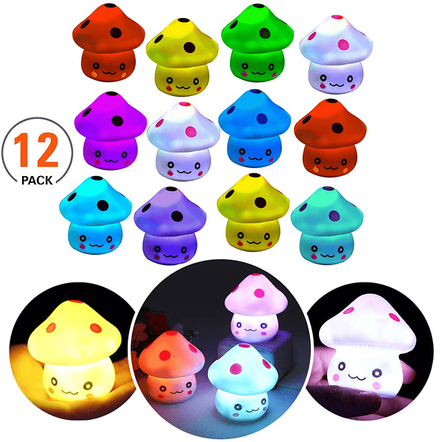 12 piezas LED lámpara de luz nocturna 7 colores cambiantes m