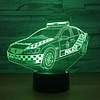 Luz nocturna del coche de policía 3D 16 colores que cambian