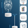 Luz nocturna 3D con cruz de Jesús, lámpara de holograma ópti