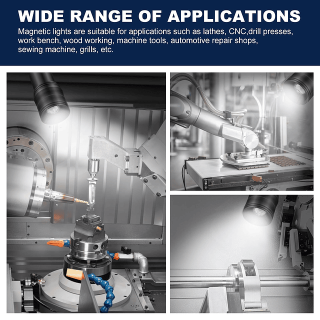 Luz de trabajo LED con base magnética de 7 W, lámparas magné