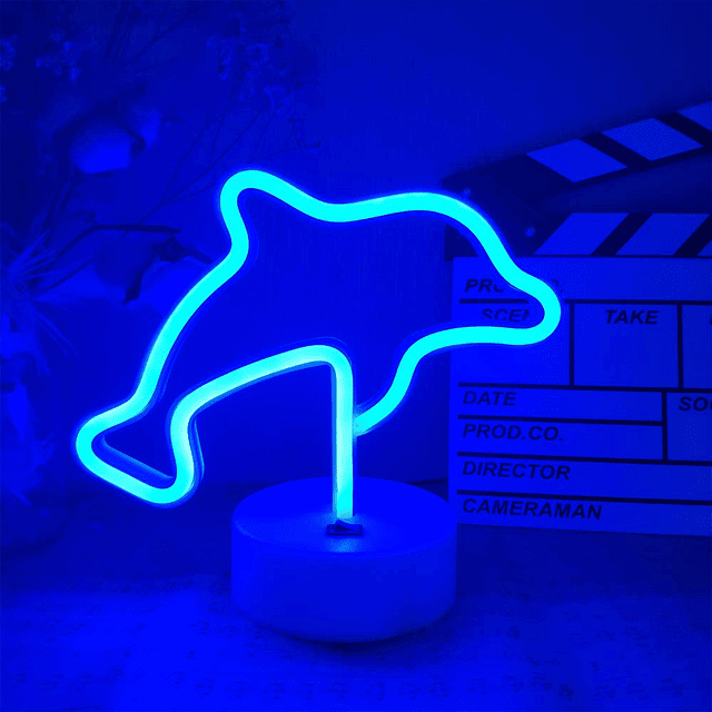 Dolphin Gifts Decor Dolphin Light Night Sign Lámpara LED Neo