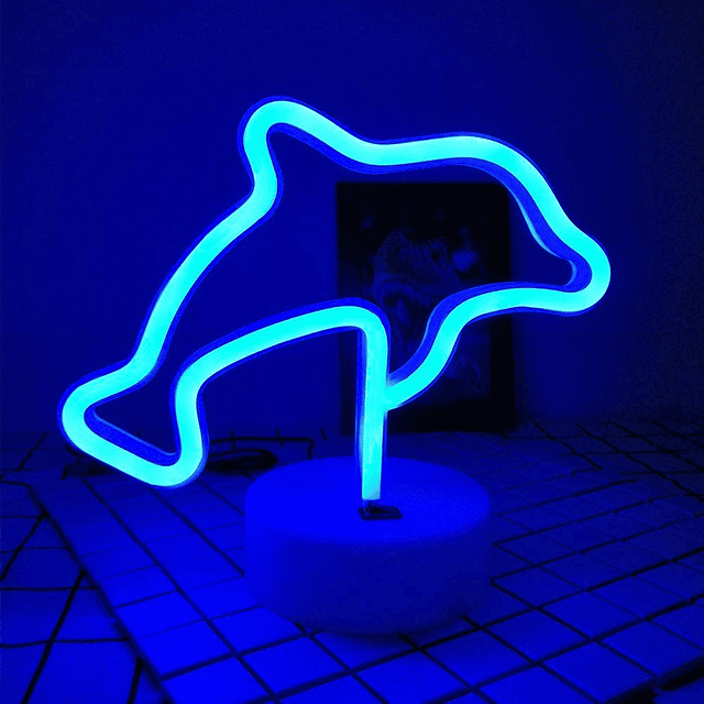 Dolphin Gifts Decor Dolphin Light Night Sign Lámpara LED Neo