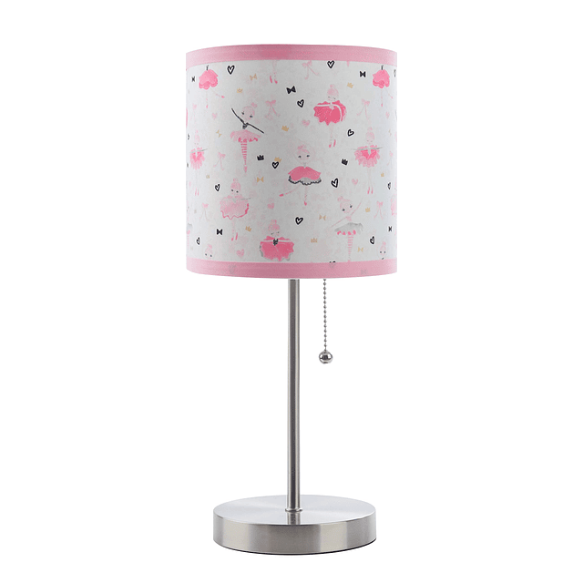 Lámpara de mesa con pantalla de lino estampada Ballerina