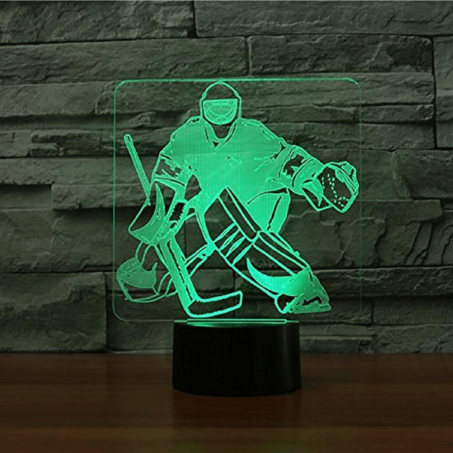 3D Hockey sobre hielo portero luz nocturna control remoto me