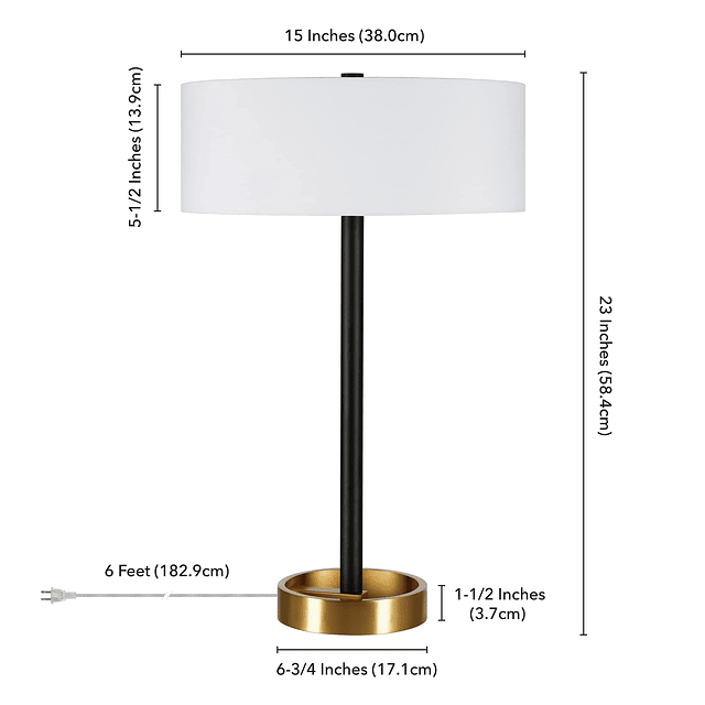 Lámpara de mesa Estella de dos tonos de 24" de alto con pant