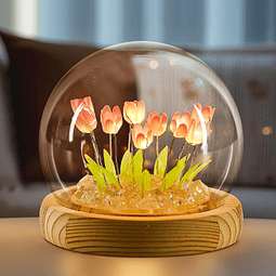 Lámpara de decoración LED con luz nocturna de tulipán, lámpa