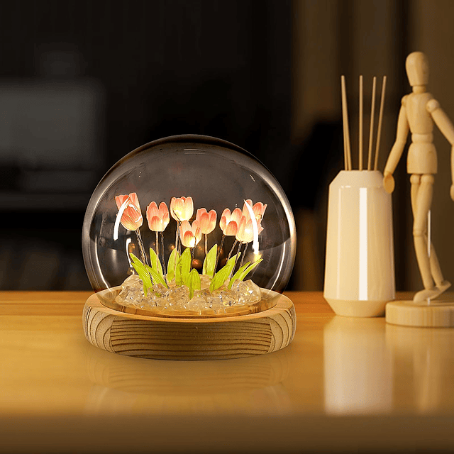 Lámpara de decoración LED con luz nocturna de tulipán, lámpa