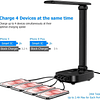 Lámpara de escritorio LED con 4 puertos de carga USB y 2 sal