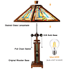 Base de madera Tiffany Lámpara de mesa Triángulo Estilo Misi