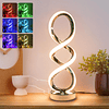 Lámpara de mesa moderna en espiral RGB, lámpara de noche reg