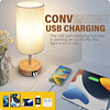 Lámparas de noche con puerto USB – Lámpara de mesa con contr