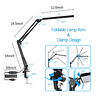 Lámpara de escritorio LED, luz de brazo oscilante con abraza