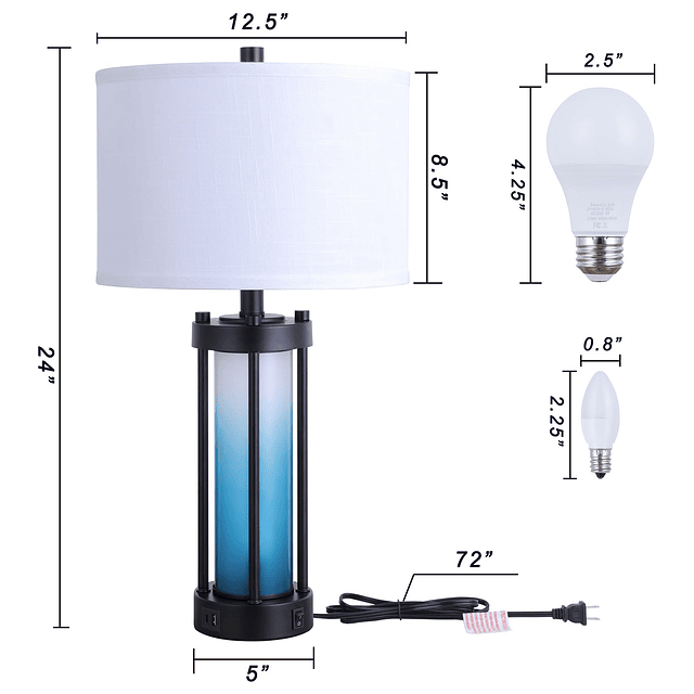 Lámparas de Mesa Modernas Juego de 2, con Luz Nocturna Lámpa