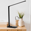 Lámpara de Escritorio LED, Lámpara de Mesa Moderna Negra, Re