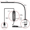 Lámpara de escritorio LED con abrazadera, luz de abrazadera