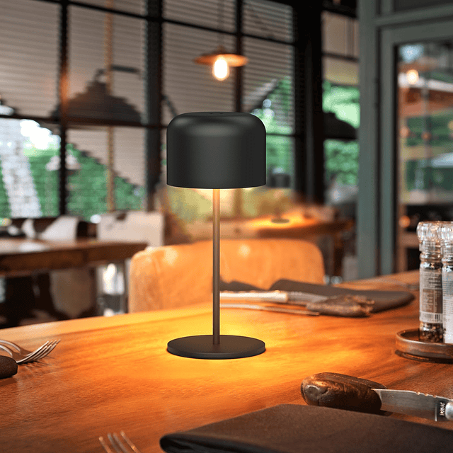 1 paquete de lámpara de mesa LED inalámbrica negra, luz de m