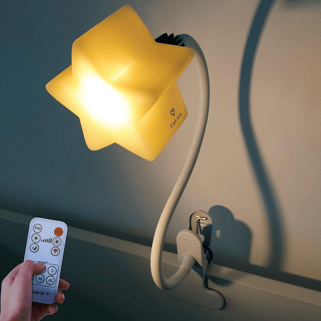 Luz LED con clip en forma de estrella, luz de escritorio cál