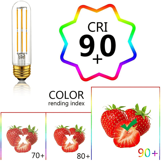 Bombillas LED T10 regulables, luz blanca cálida 2700 K, bomb