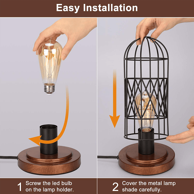 Lámpara de mesa con control táctil, lámpara de noche industr