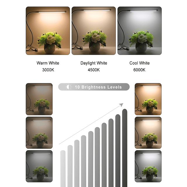 Lámpara de escritorio para uñas con abrazadera, lámpara flex