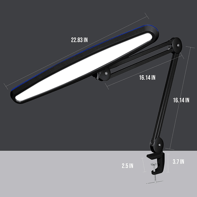 Lámpara de trabajo LED XL de 2200 lúmenes, 24 W, 117 piezas