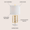 JYL1039A Anya Lámpara de mesa LED de metal/mármol de 20,25 p