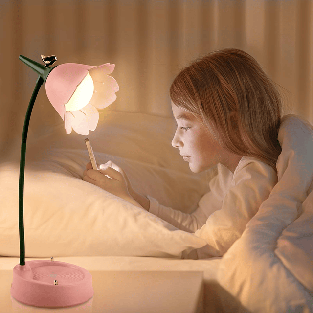 Lámpara de escritorio de flores, lámpara de escritorio LED r