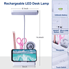 Pequeña lámpara de escritorio LED con soporte para bolígrafo