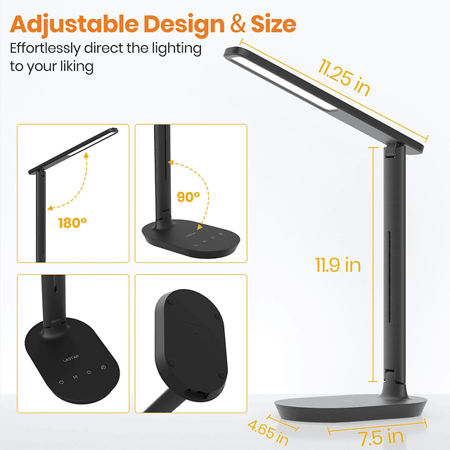 Lámpara de escritorio, lámparas de mesa regulables con luz n