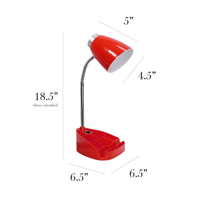 LD1067-RED Lámpara de escritorio compartimental con soporte