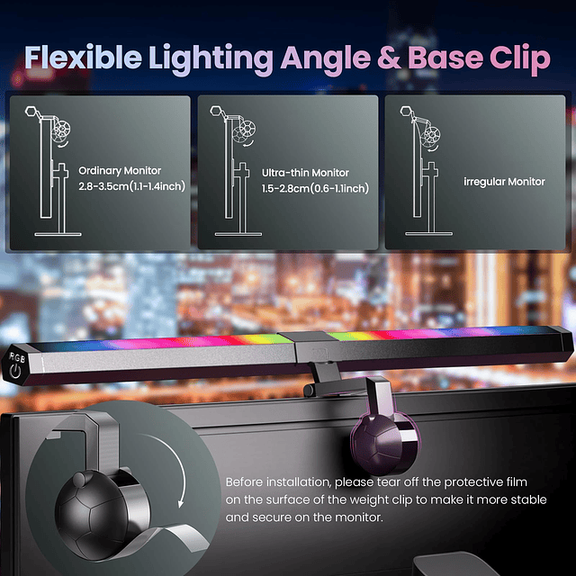 Monitor Light RGB PRO Backlight, Eye-Care Dual Light Compute