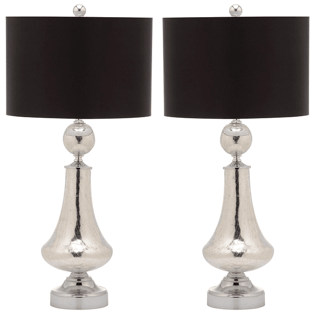 SAFAVIEH Lighting Collection Mercury Crackle Glass/Black Sha