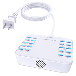 Estación de carga USB, cargador rápido USB multipuerto 180W3