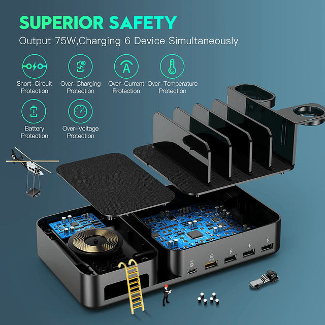 Estación de carga para múltiples dispositivos, estación de c