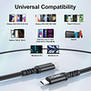 Cable corto USB C a USB C, cargador USB 3.0 tipo C de 1.5 pi