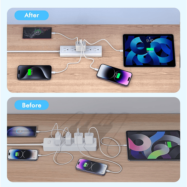 Bloque de cargador USB C, paquete de 2 cargadores de pared U