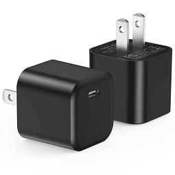 Cargador USB C Cube, Paquete de 2 Mini Tipo C Bloques de Car