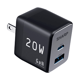 Cargador USB C - 20 W, puerto dual USB A-C compacto plegable