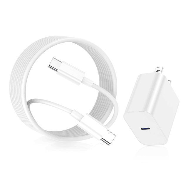 20W para cargador de iPad, bloque de cargador USB C con cabl