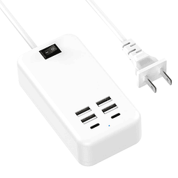 Cargador USB, Estación de carga USB de 6 puertos para múltip