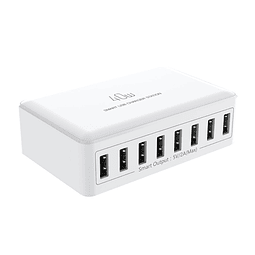 Estación de carga USB de 40 W Concentrador de cargador con m