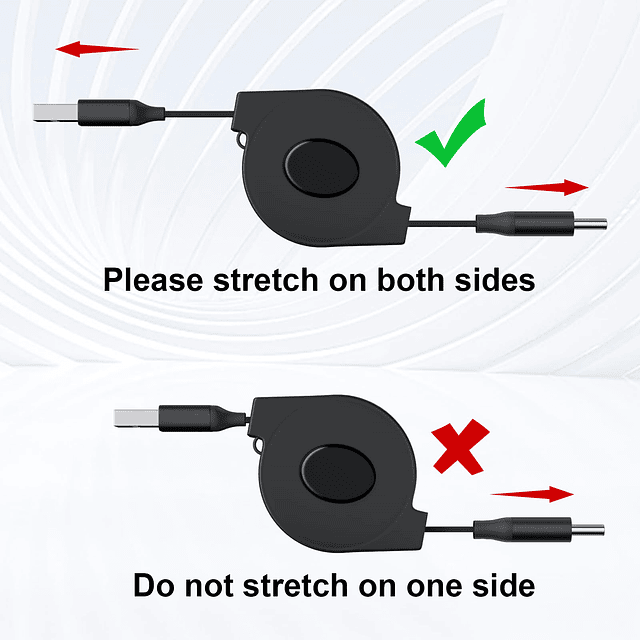 Cable USB tipo C retráctil para Samsung S24 Ultra S23 S22 No