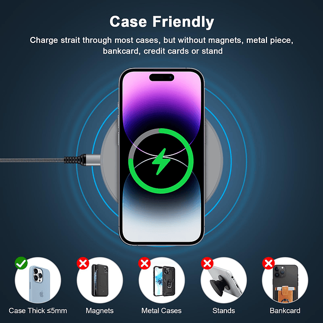 Cargador inalámbrico para iPhone de 15 W, estación de carga